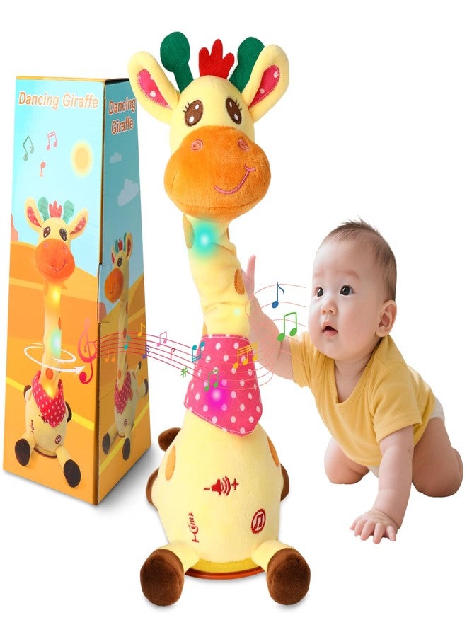 JISONCASE Christmas Talking Dancing Giraffe Baby Toy, Adjustable Volume Tummy Time Toy Repeating What You Say, Singing Mimicking Recording Sensory Education Gifts for Toddlers Boy Girls - Image 1